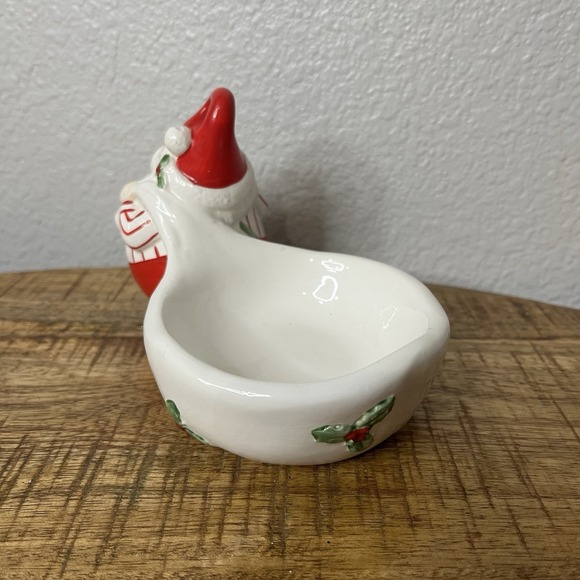 VTG  FITZ AND FLOYD‎ OMNIBUS Candle Holder Christmas SANTA Votive Dish - Picture 6 of 8